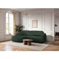 ECKSOFA VELU Grün Chenille  - Schwarz/Grün, Design, Textil (175cm) - MID.YOU