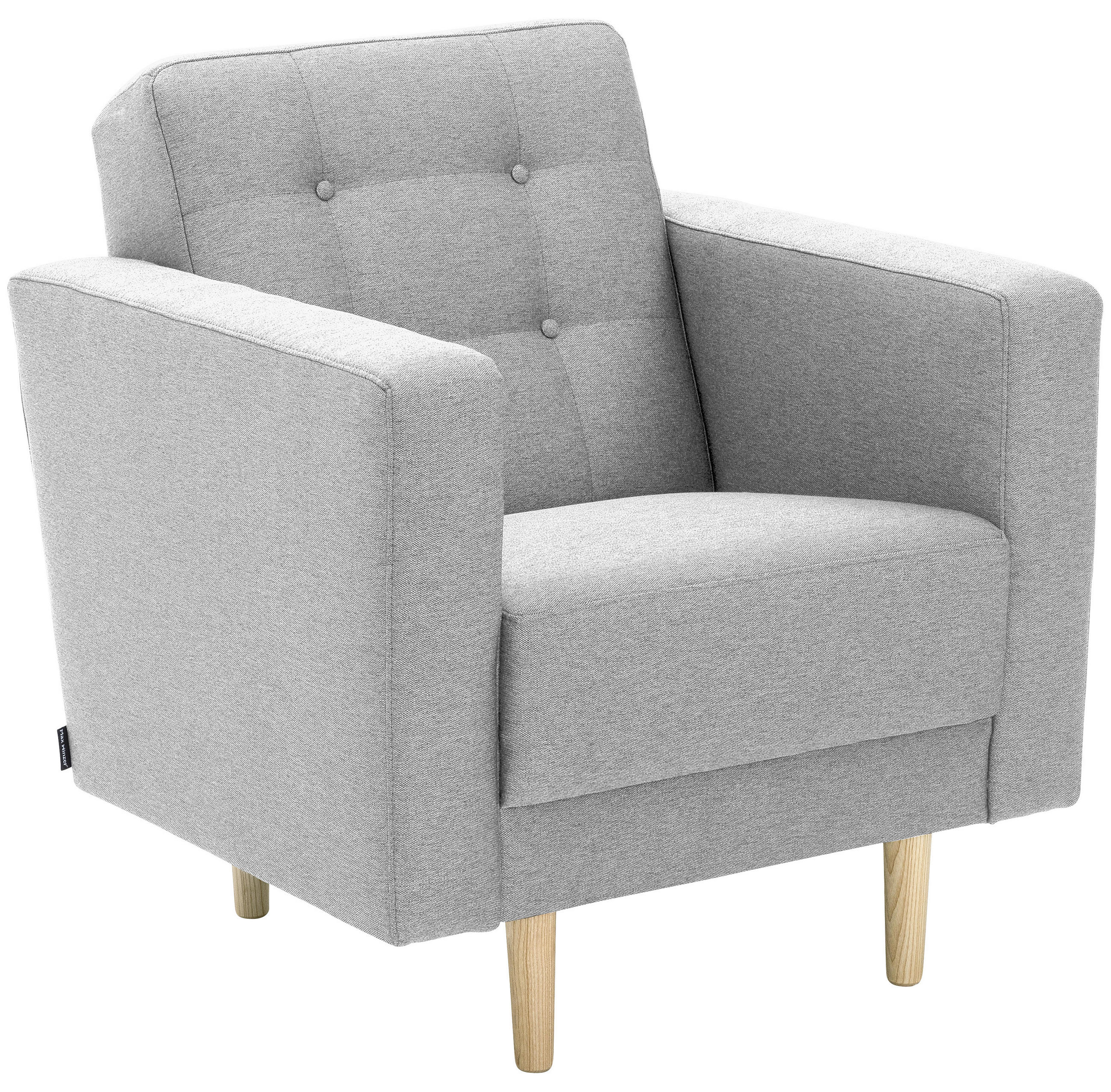 SESSEL in Flachgewebe Hellgrau - Eschefarben/Hellgrau, Modern, Holz/Textil (75/81/83cm) - Max Winzer