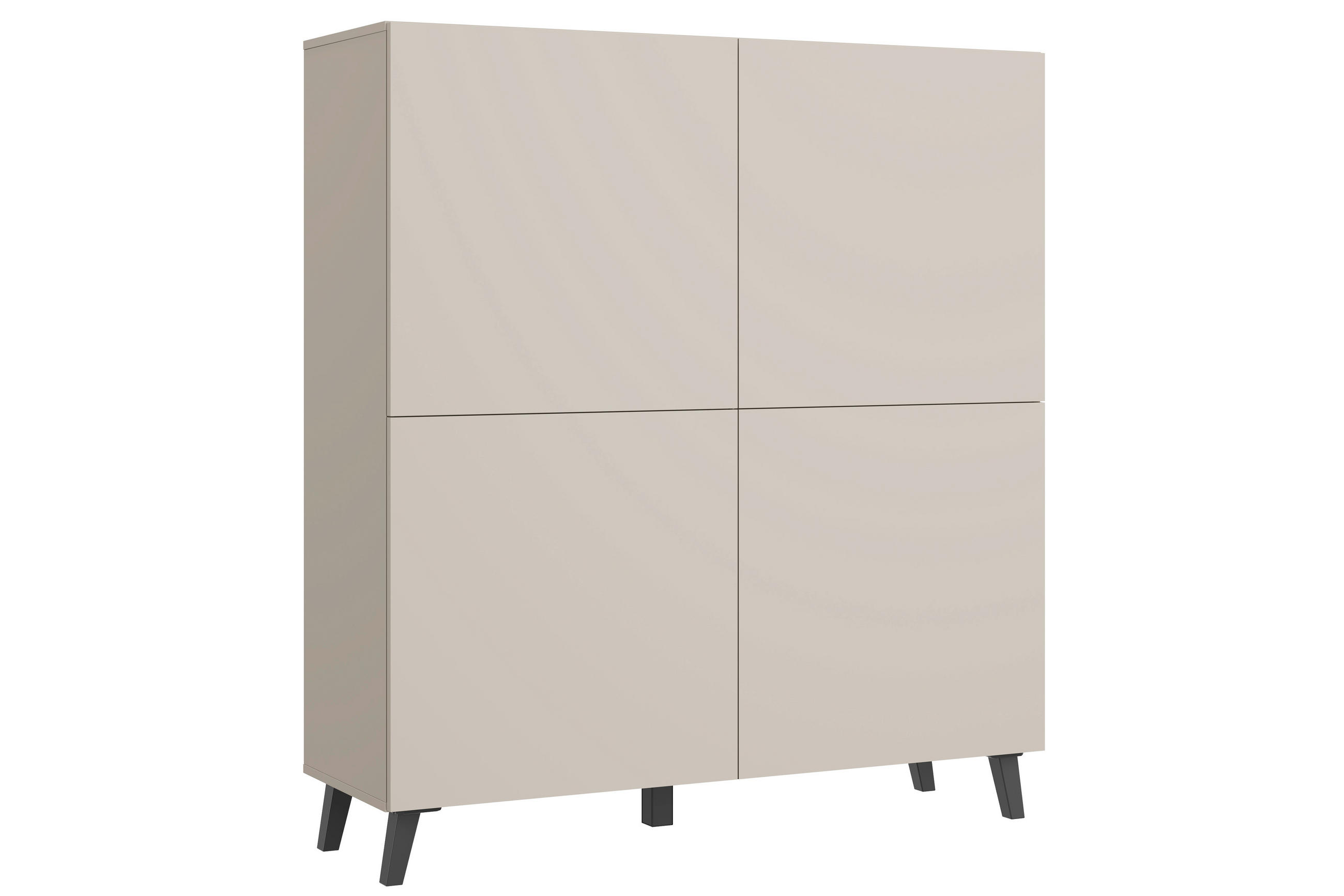 VISOKA KOMODA, bež, kašmir  - kašmir/črna, Design, umetna masa/leseni material (120/128/39cm) - P & B