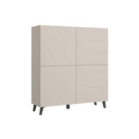 VISOKA KOMODA, bež, kašmir  - kašmir/črna, Design, umetna masa/leseni material (120/128/39cm) - P & B