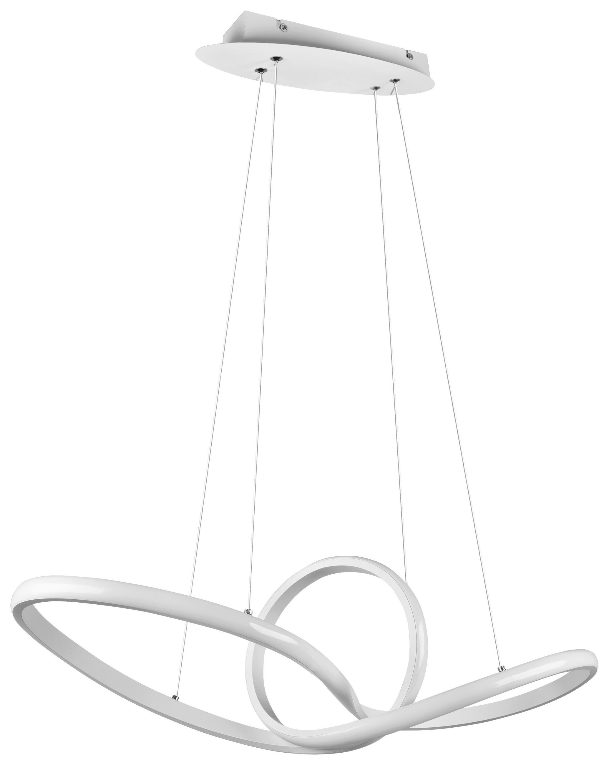 LED-HÄNGELEUCHTE 80/150/26,5 cm   - Weiß, Design, Metall (80/150/26,5cm) - P & B