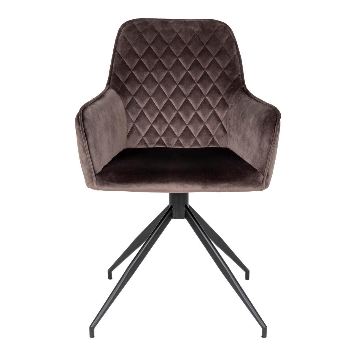 STOL MED ARMSTÖD sammet  - gråbrun/svart, Modern, metall/textil (56/89/62cm) - MID.YOU