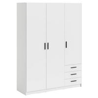 KLEIDERSCHRANK in Weiss  - Weiss/Schwarz, Basics, Holzwerkstoff/Metall (147/200,4/49,8cm) - MID.YOU