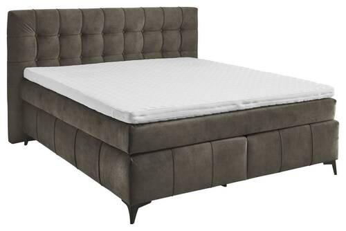 BOXSPRINGBETT 180/200 cm  in Dunkelbraun  - Dunkelbraun/Schwarz, KONVENTIONELL, Kunststoff/Textil (180/200cm) - Modante