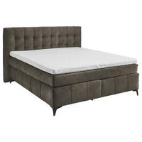 BOXSPRINGBETT 180/200 cm  in Dunkelbraun  - Dunkelbraun/Schwarz, Konventionell, Kunststoff/Textil (180/200cm) - Modante