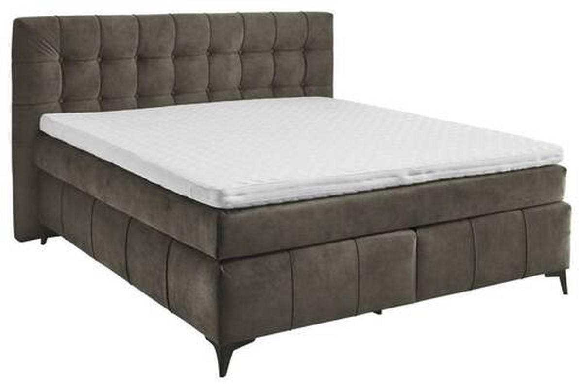 BOXSPRINGBETT 180/200 cm  in Dunkelbraun  - Dunkelbraun/Schwarz, Konventionell, Kunststoff/Textil (180/200cm) - Modante
