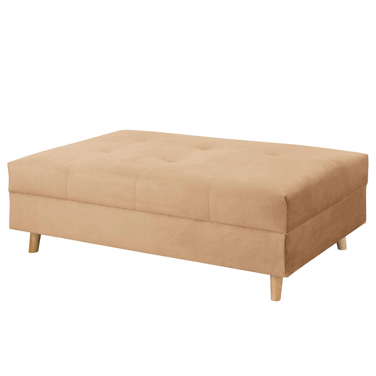 ECKSOFA inkl. Hocker Ariella in Samt Hellbraun  161/231 cm  - Hellbraun/Naturfarben, Design, Holz/Textil (161/231cm) - Livetastic