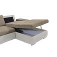 ECKSOFA  in Flachgewebe Weiß, Beige  271/175 cm  - Beige/Weiß, Design, Kunststoff/Textil (271/175cm) - Xora