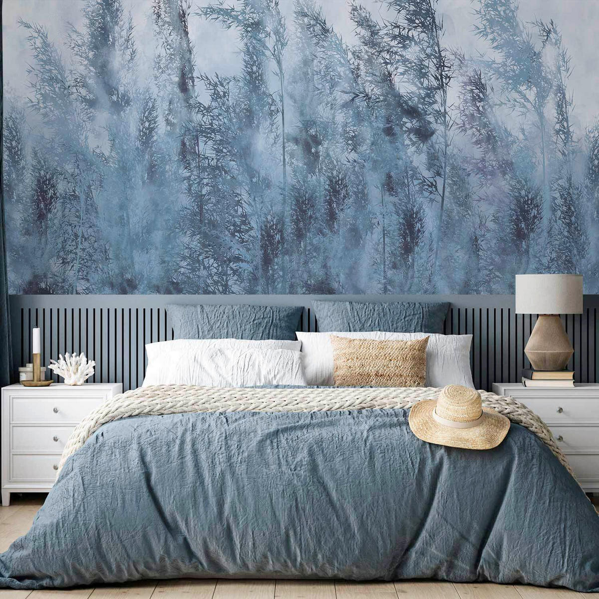 FOTOTAPETE  - Blau/Weiß, LIFESTYLE, Textil (450/315cm) - artgeist