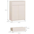 SCHUHSCHRANK  in 74,5/99,1/34,9 cm  - Sandfarben/Grau, MODERN, Holzwerkstoff/Kunststoff (74,5/99,1/34,9cm) - Carryhome