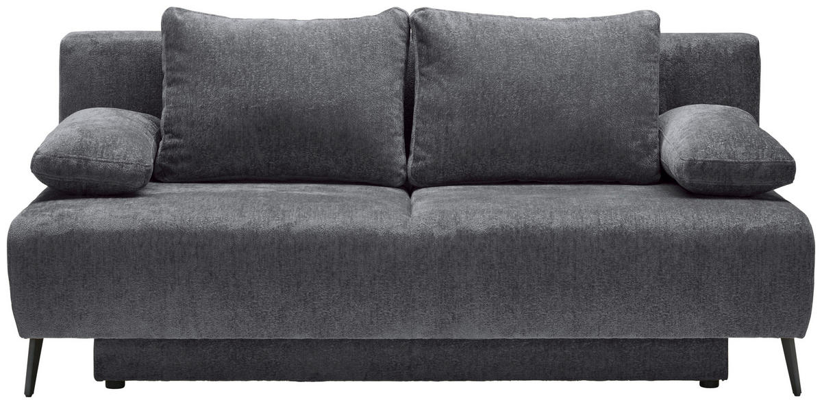 SCHLAFSOFA Webstoff Dunkelgrau  - Dunkelgrau/Schwarz, MODERN, Textil/Metall (200/90/100cm) - Ti'me