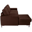 ECKSOFA Dunkelbraun Cord  - Dunkelbraun/Schwarz, KONVENTIONELL, Textil/Metall (150/240cm) - Carryhome