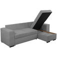 ECKSOFA in Webstoff Hellgrau  - Hellgrau/Schwarz, KONVENTIONELL, Kunststoff/Textil (243/155cm) - Carryhome