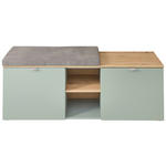 GARDEROBENBANK Bari  in 128/50/38 cm  - Salbeigrün/Silberfarben, Design, Holzwerkstoff/Kunststoff (128/50/38cm) - Xora