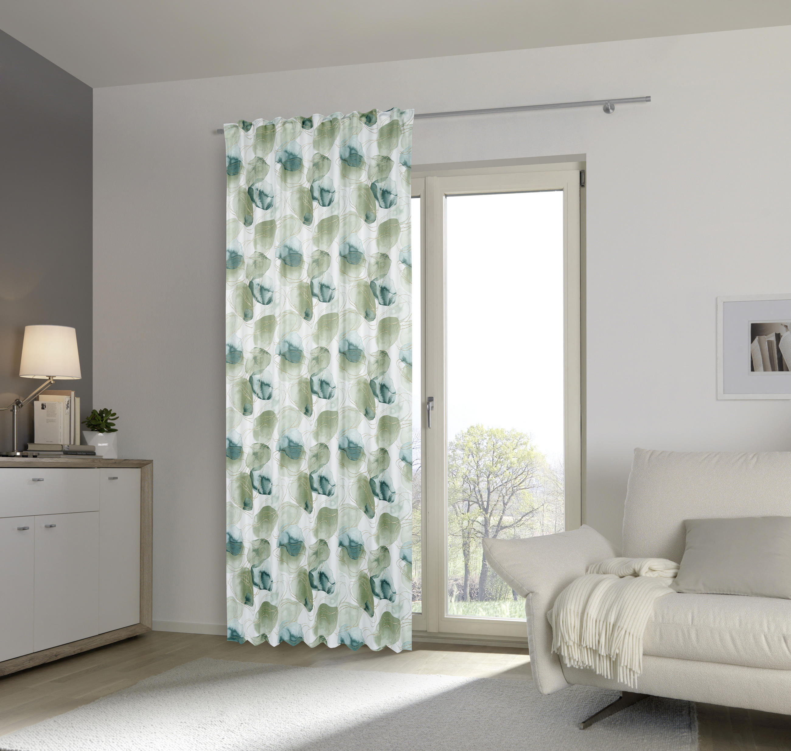 KONČANA ZAVESA  neprosojno  140/245 cm   - barve petroleja/zelena, Design, tekstil (140/245cm) - Esposa