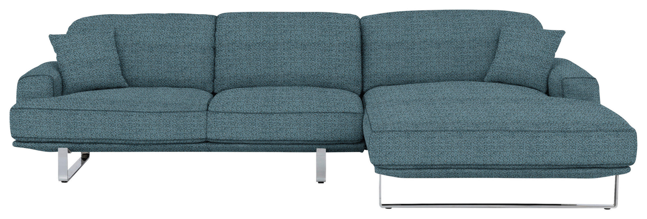ECKSOFA Blau Webstoff  - Blau, Design, Textil/Metall (304/184cm) - Dieter Knoll