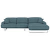 ECKSOFA Lesina Blau Webstoff  - Blau, Design, Textil/Metall (304/184cm) - Dieter Knoll