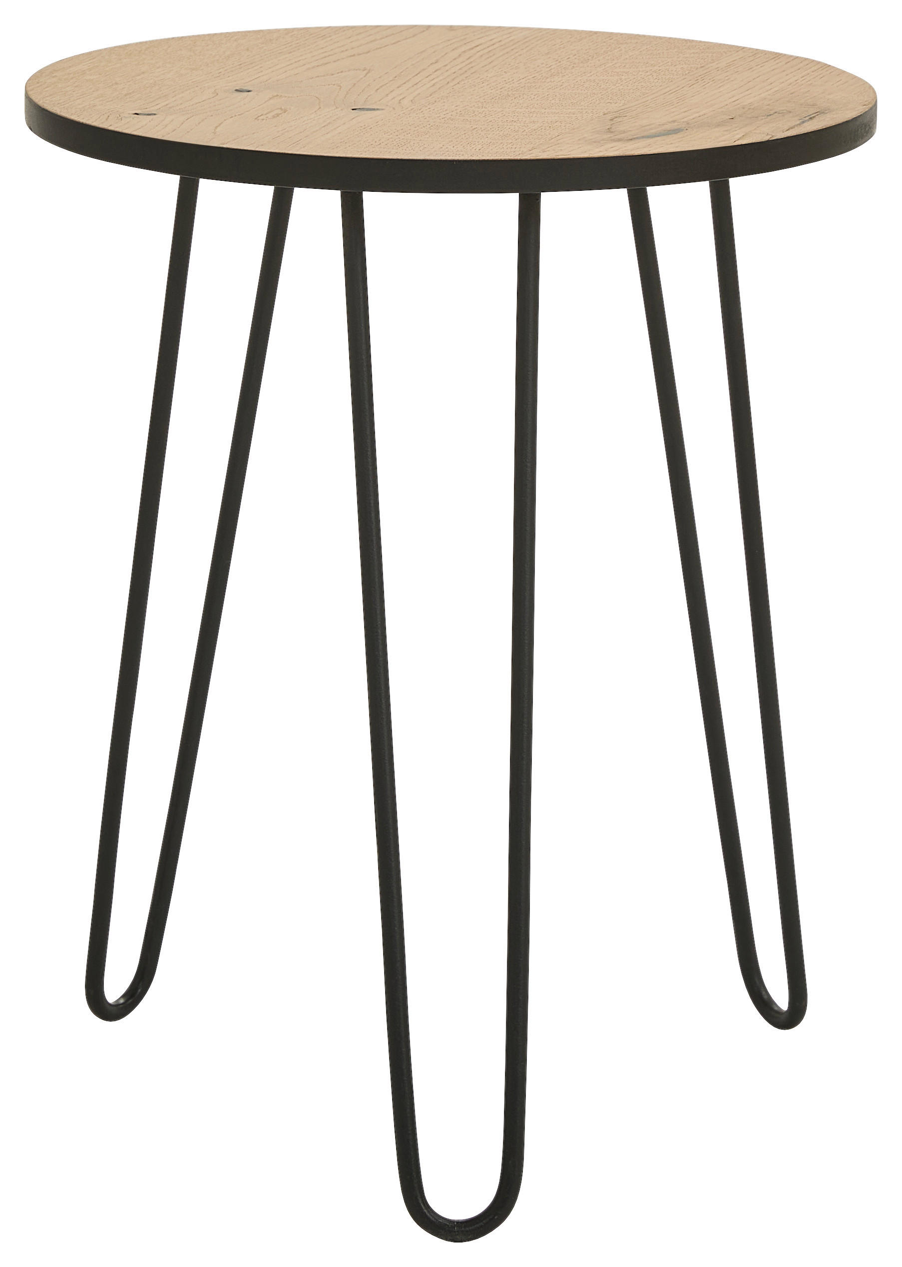BEISTELLTISCH 40/40/50 cm Eiche furniert Eichefarben rund  - Eichefarben/Schwarz, Design, Holz/Holzwerkstoff (40/40/50cm) - Landscape