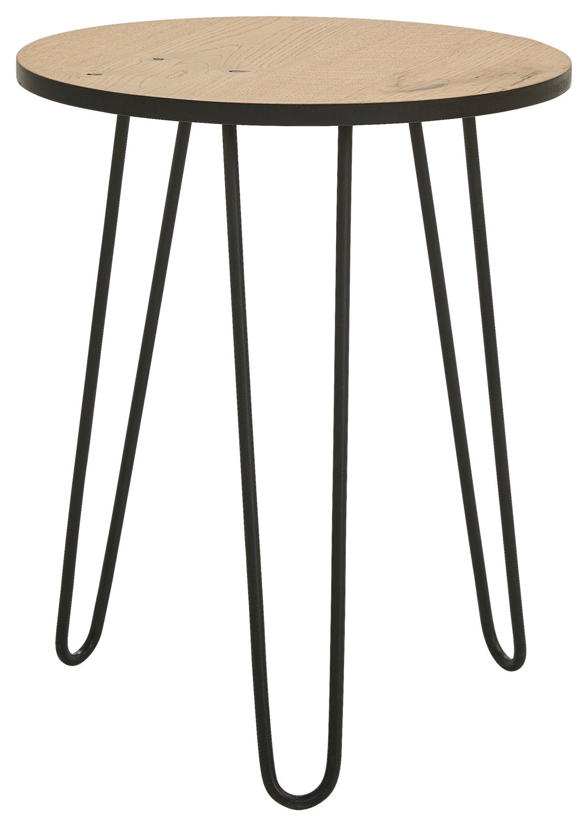 BEISTELLTISCH 40/40/50 cm Eiche furniert Eichefarben rund  - Eichefarben/Schwarz, Design, Holz/Holzwerkstoff (40/40/50cm) - Landscape