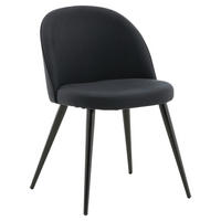 STUHL-SET 2 Stück  in Stahl Textilgeflecht Metall, Textil  - Schwarz, Design, Textil/Metall (57/76,5/50cm) - Livetastic