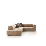 ECKSOFA in Echtleder Hellbraun  255/244 cm  - Hellbraun/Schwarz, Design, Leder/Metall (255/244cm) - Emilio Belluti