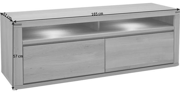 TV-ELEMENT 165/57/51 cm - Silberfarben/Buchefarben, KONVENTIONELL, Holz (165/57/51cm) - Voleo