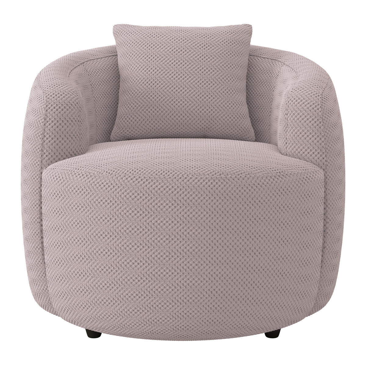 SESSEL in Velours, Struktur Hellrosa  - Hellrosa/Schwarz, MODERN, Kunststoff/Textil (81/74/81cm) - Livetastic