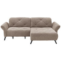 ECKSOFA in Webstoff Taupe  - Taupe/Schwarz, Design, Textil/Metall (262/173cm) - Moderano