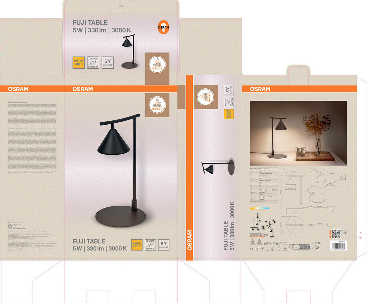 LED-TISCHLEUCHTE 20/21/40.5 cm   - Design, Metall (20/21/40.5cm) - Osram