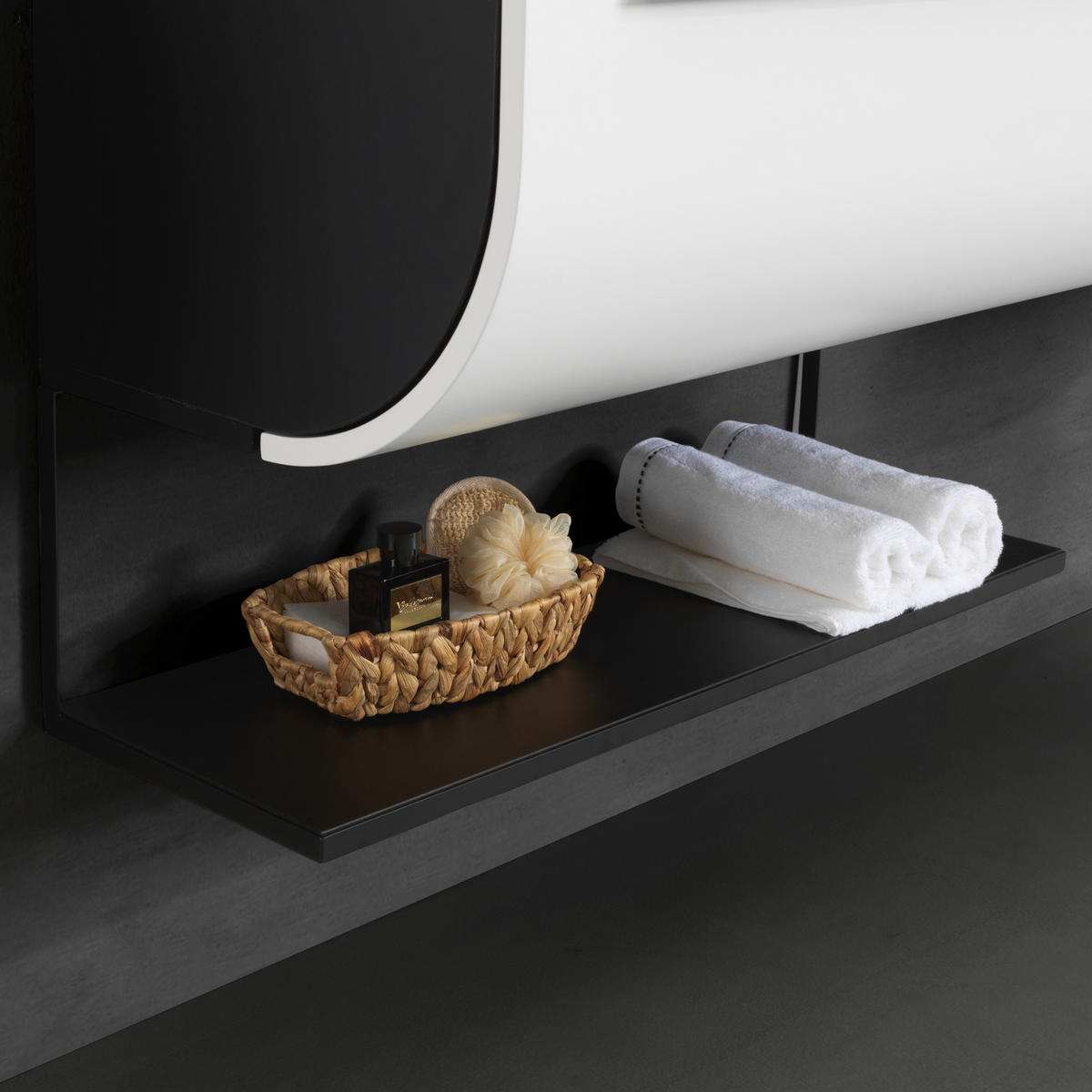 BADEZIMMER 91 cm  - Weiss/Schwarz, Modern, Glas/Holzwerkstoff (91cm) - Dieter Knoll