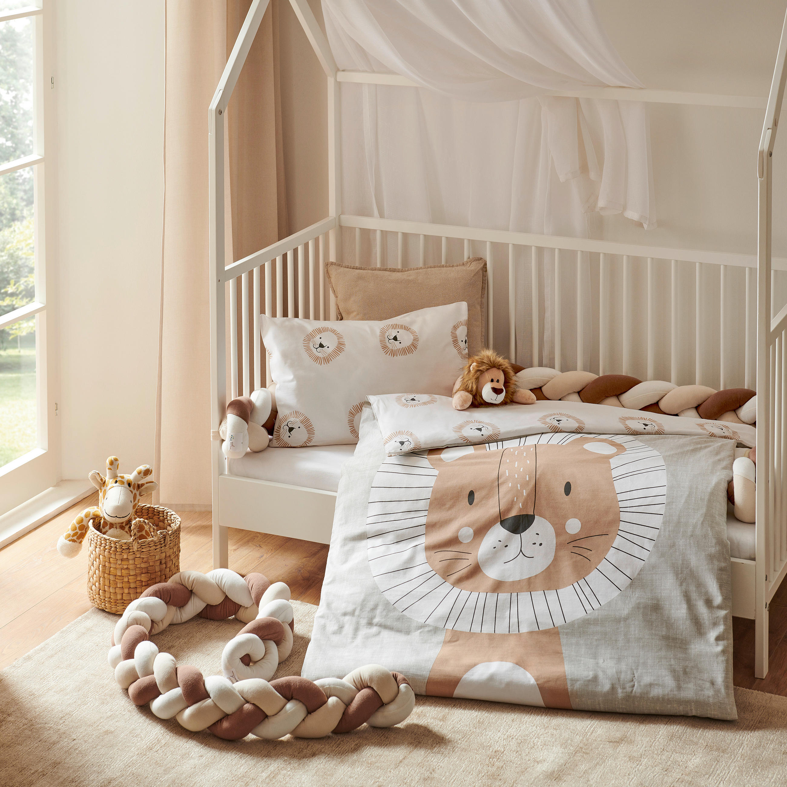 HADOVÝ MANTINEL DO POSTÝLKY - krémová/cappuccino, Basics, textil (10/180cm) - Patinio