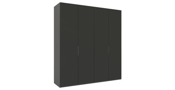 DREHTÜRENSCHRANK 200/223/62 cm 4-türig Anthrazit - Anthrazit/Schwarz, KONVENTIONELL, Glas/Holzwerkstoff (200/223/62cm) - Novel
