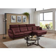 ECKSOFA in Echtleder Bordeaux  300/157 cm  - Bordeaux/Schwarz, Design, Leder/Metall (300/157cm) - Dieter Knoll