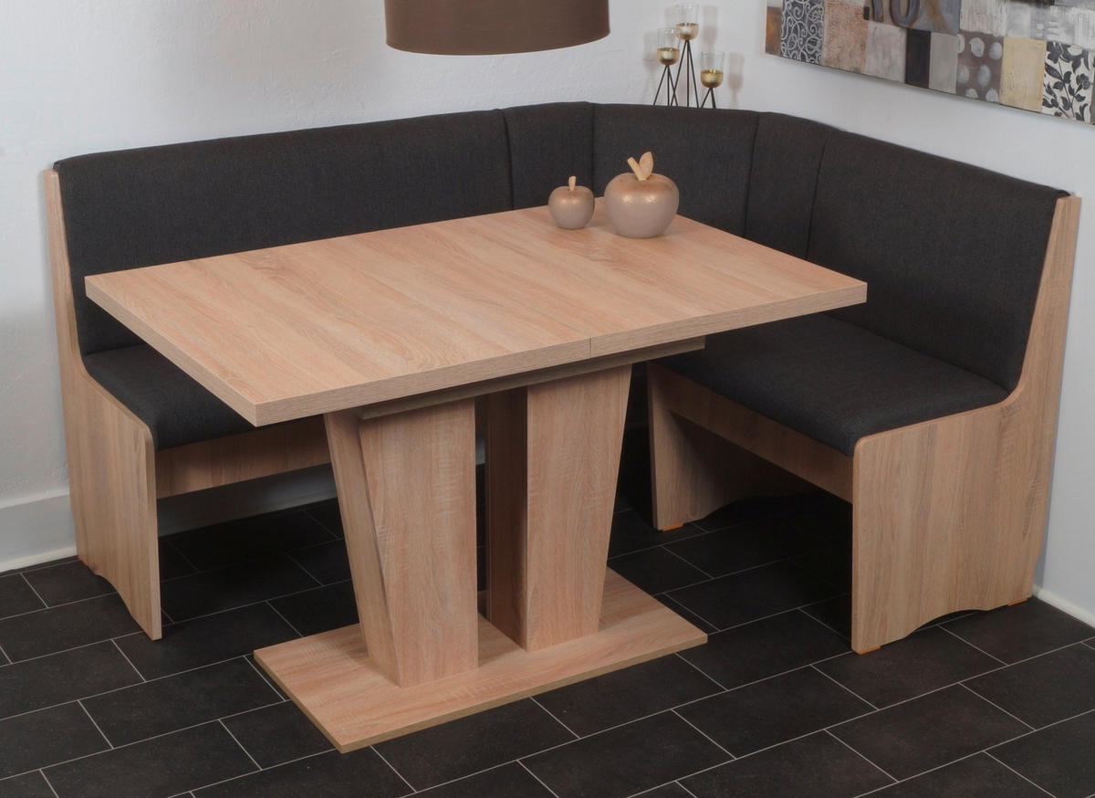 ECKBANKGRUPPE in Holzwerkstoff, Textil Sonoma Eiche, Anthrazit  - Anthrazit/Sonoma Eiche, KONVENTIONELL, Holz/Holzwerkstoff (165/89/125cm) - MID.YOU