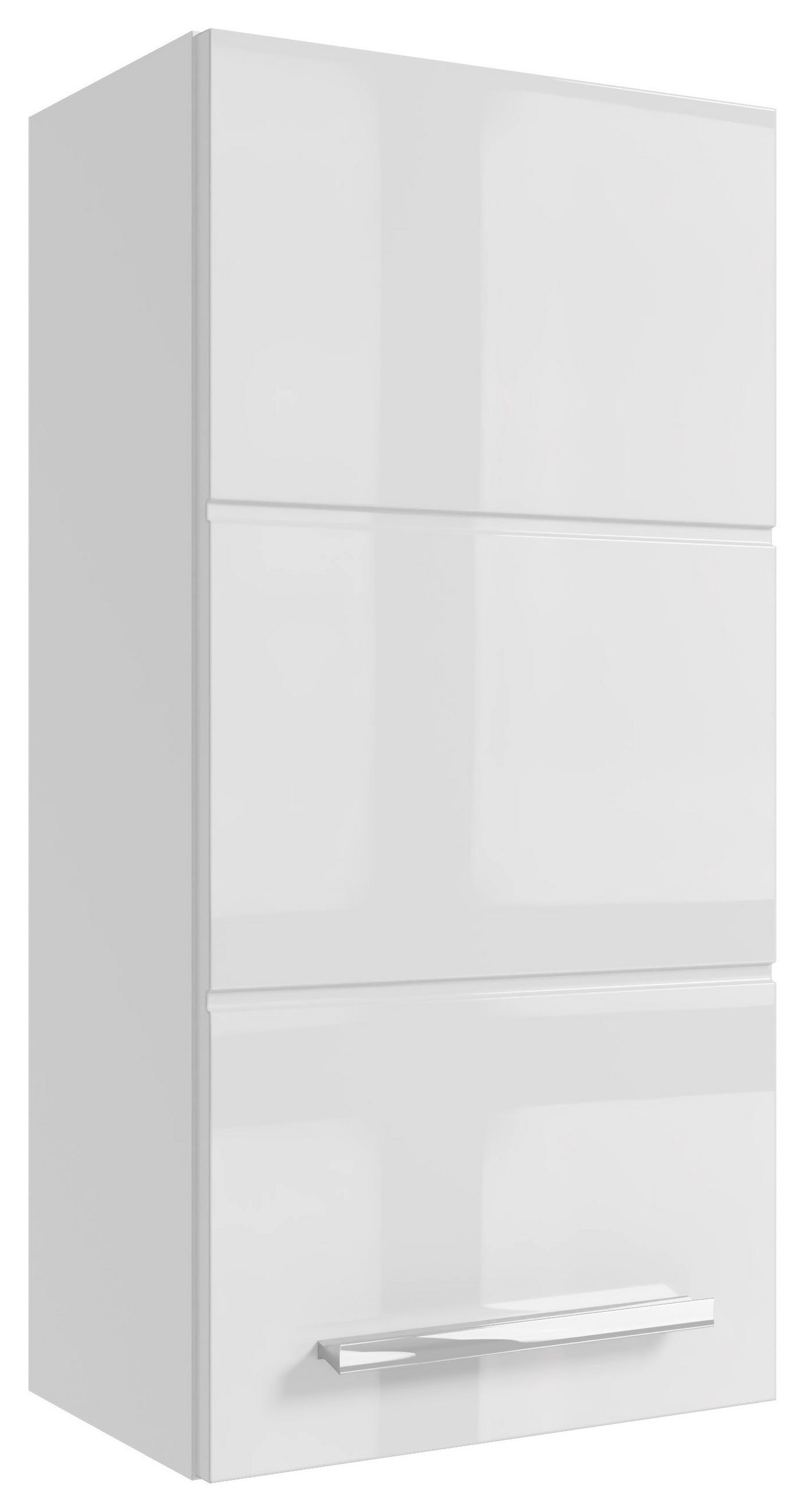HÄNGESCHRANK 34/70/23 cm  - Weiss Hochglanz/Chromfarben, Modern, Holzwerkstoff/Kunststoff (34/70/23cm) - MID.YOU