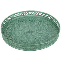 POSLUŽAVNIK DEKORATIVNI  - zelena, Basics, metal (39/4cm) - Ambia Home