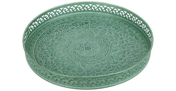 DEKOTABLETT 39/4 cm - Grün, LIFESTYLE, Metall (39/4cm) - Ambia Home