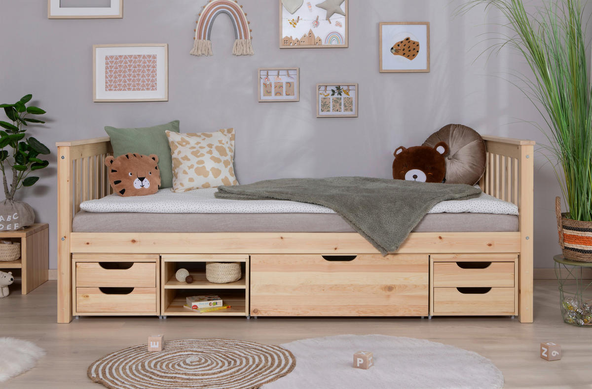 Etagenbett "Sammy", 90/200 cm Naturfarben  - Naturfarben, Modern, Holz (90/200cm) - MID.YOU