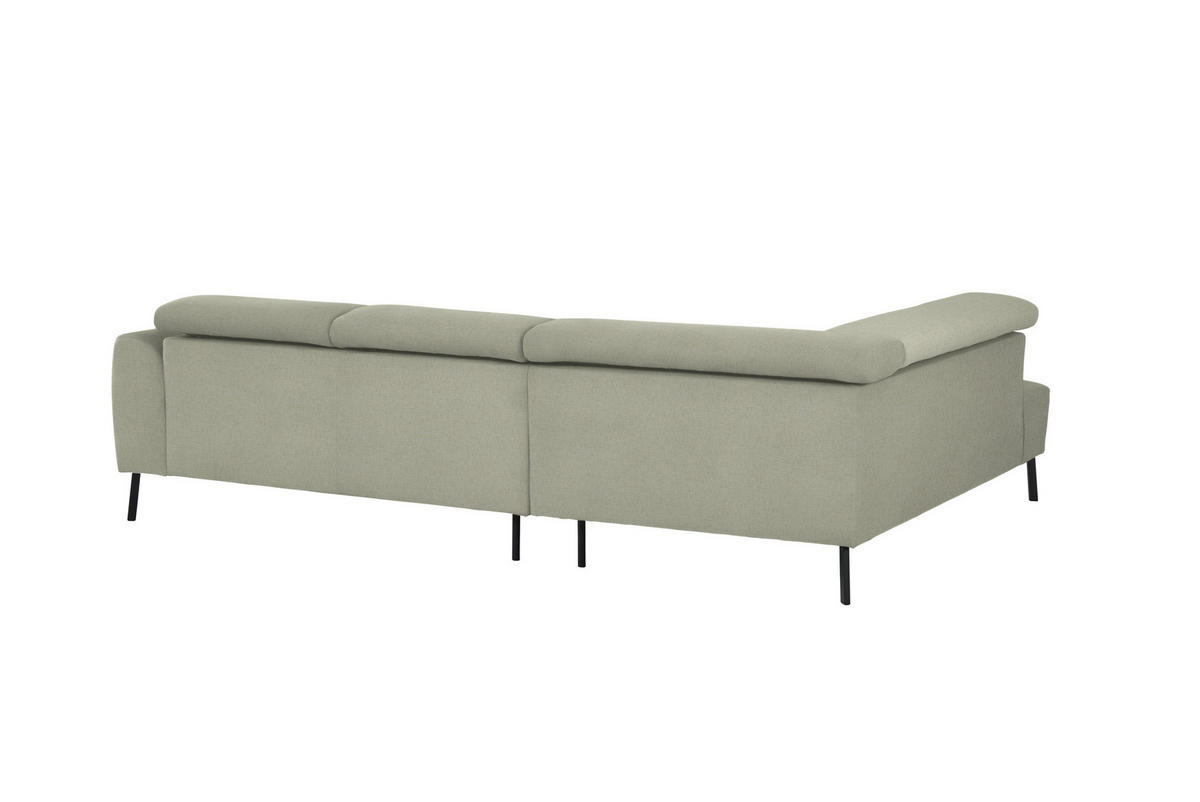ECKSOFA in Chenille Creme  205/280 cm  - Creme/Schwarz, Design, Textil/Metall (205/280cm) - Xora