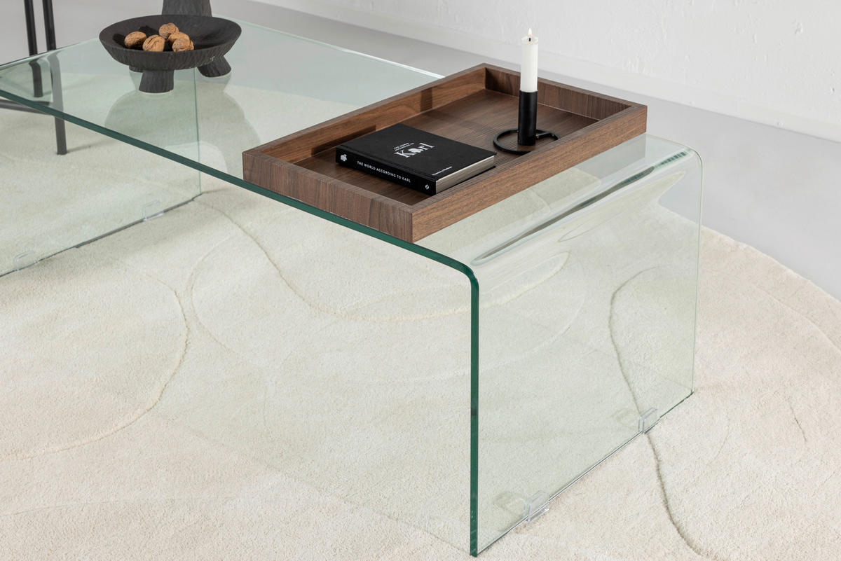COUCHTISCH 110/50/38 cm rechteckig Braun, Klar  - Klar/Braun, Design, Glas (110/50/38cm) - Livetastic
