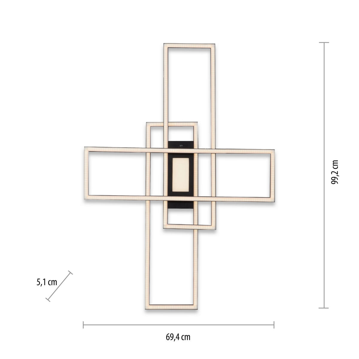 LED SVJETILJKA STROPNA Asmin  - crna, Trend, metal/plastika (99,2/69,4/5,1cm)