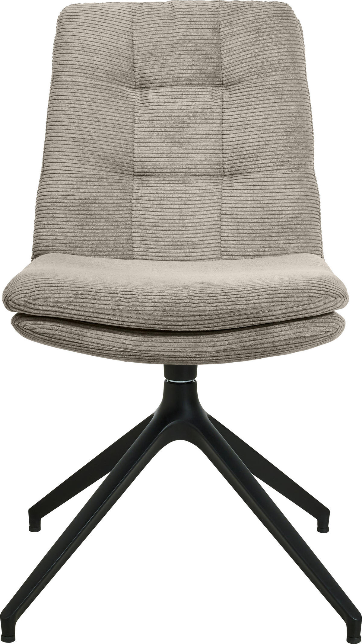 STUHL  in Cord  - Sandfarben/Schwarz, Design, Textil/Metall (49/90/68cm) - Johann Jakob