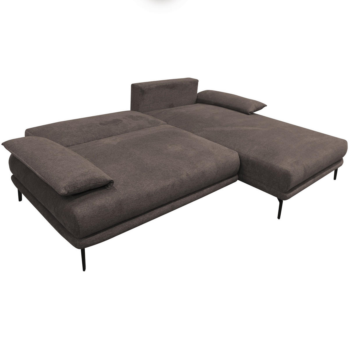 ECKSOFA in Webstoff Graubraun  260/192 cm  - Graubraun/Schwarz, Design, Textil/Metall (260/192cm) - MID.YOU