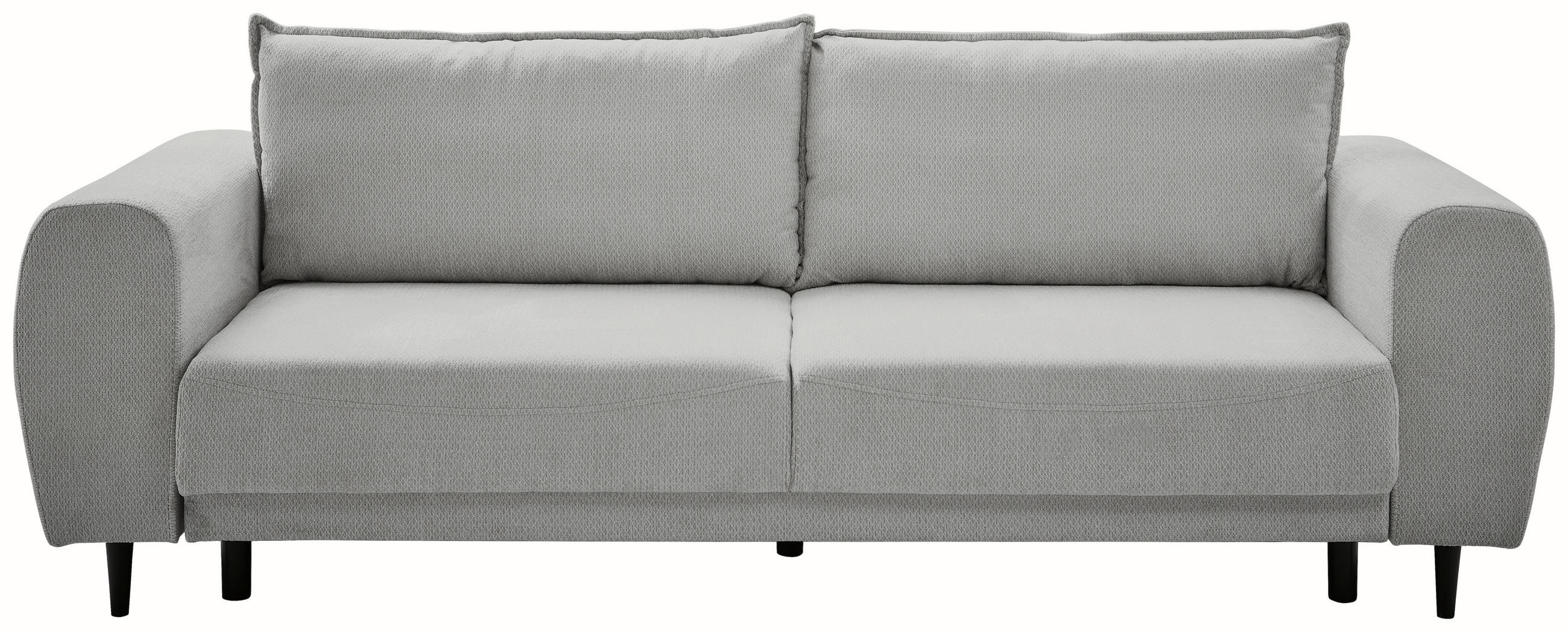 SCHLAFSOFA in Chenille Grau  - Schwarz/Grau, KONVENTIONELL, Holz/Textil (245/85/92cm) - Livetastic