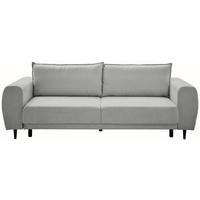 SCHLAFSOFA in Chenille Grau  - Schwarz/Grau, Konventionell, Holz/Textil (245/85/92cm) - Livetastic