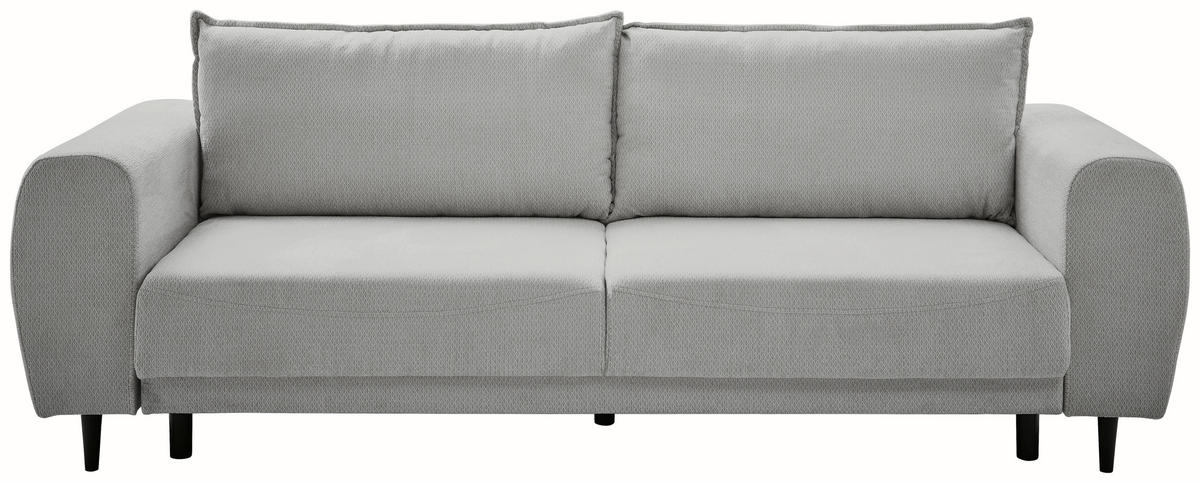 SCHLAFSOFA in Chenille Grau  - Schwarz/Grau, Konventionell, Holz/Textil (245/85/92cm) - Livetastic