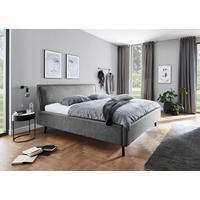 POLSTERBETT 140/200 cm,  in Grau, Bettkasten, Lattenrost,  - Schwarz/Grau, KONVENTIONELL, Holz/Textil (140/200cm) - Livetastic