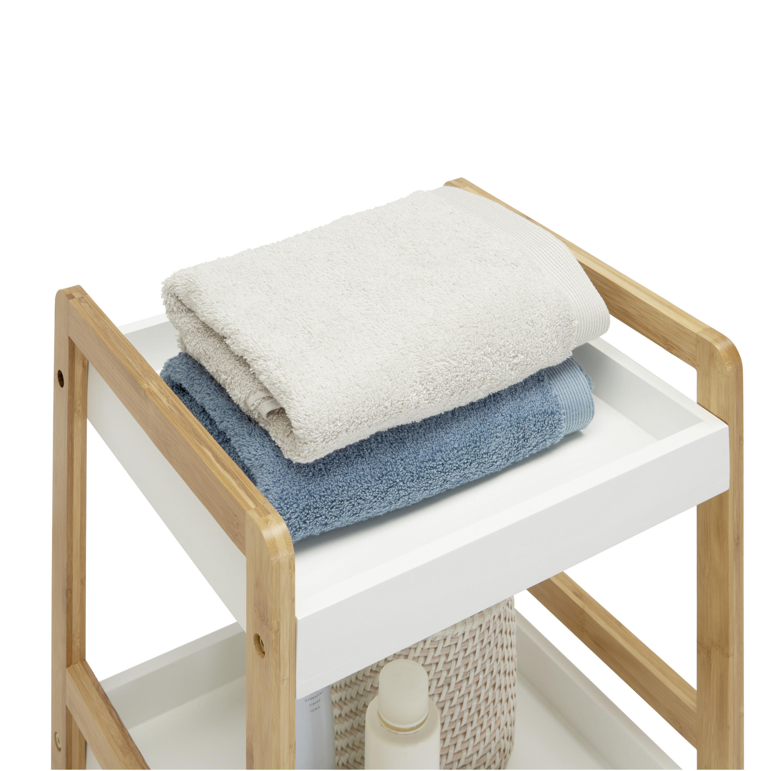 ETAJERA BAIE 36/80/33 cm  - alb/culoare natur, Konventionell, lemn/material pe bază de lemn (36/80/33cm) - Xora