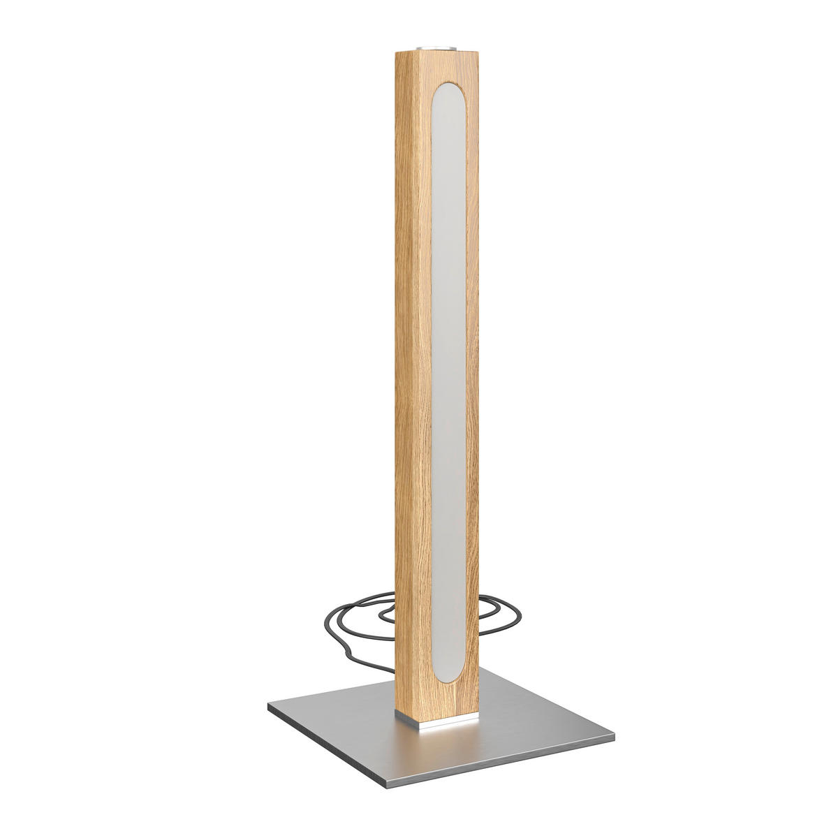 VEIOZĂ CU LED - culoare nichel/culoare lemn stejar, Lifestyle, plastic/lemn (15/40/15cm) - Novel