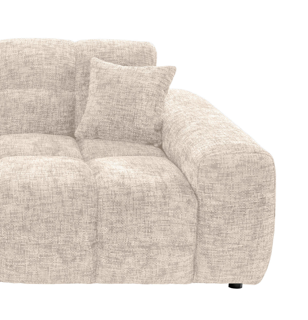 VIERSITZER-SOFA in Struktur Creme  - Creme/Schwarz, MODERN, Kunststoff/Textil (300/87/120cm) - Livetastic